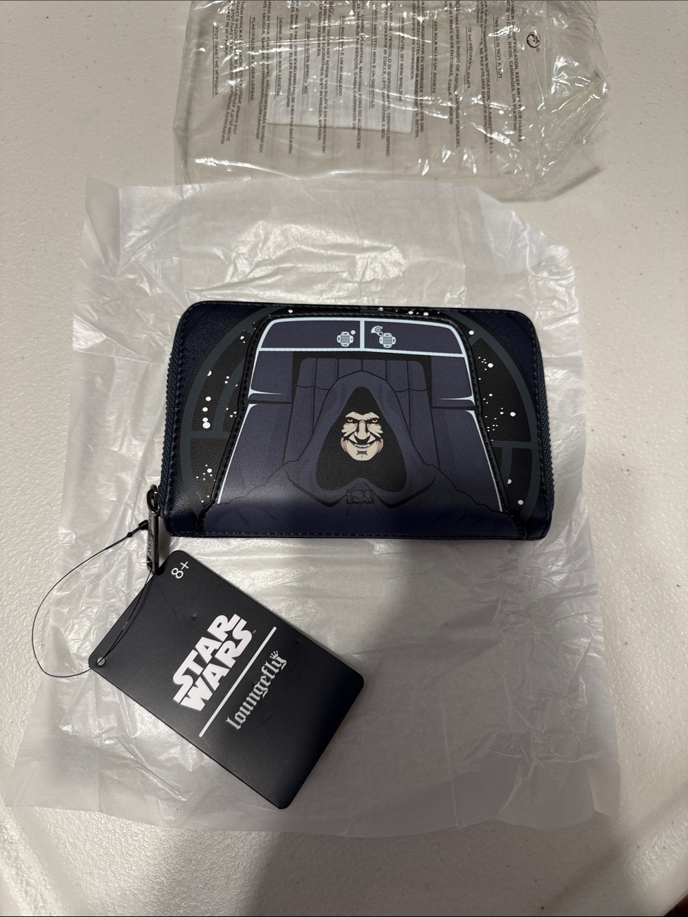 Loungefly Star Wars Darth Sidious Navy Zip Around Wallet
